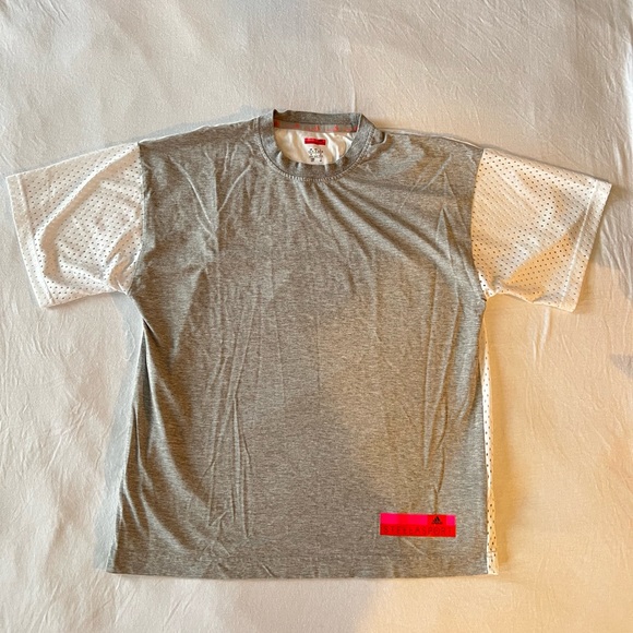Stella McCartney by Adidas, grey and white t-shirt, size small. - Picture 1 of 6